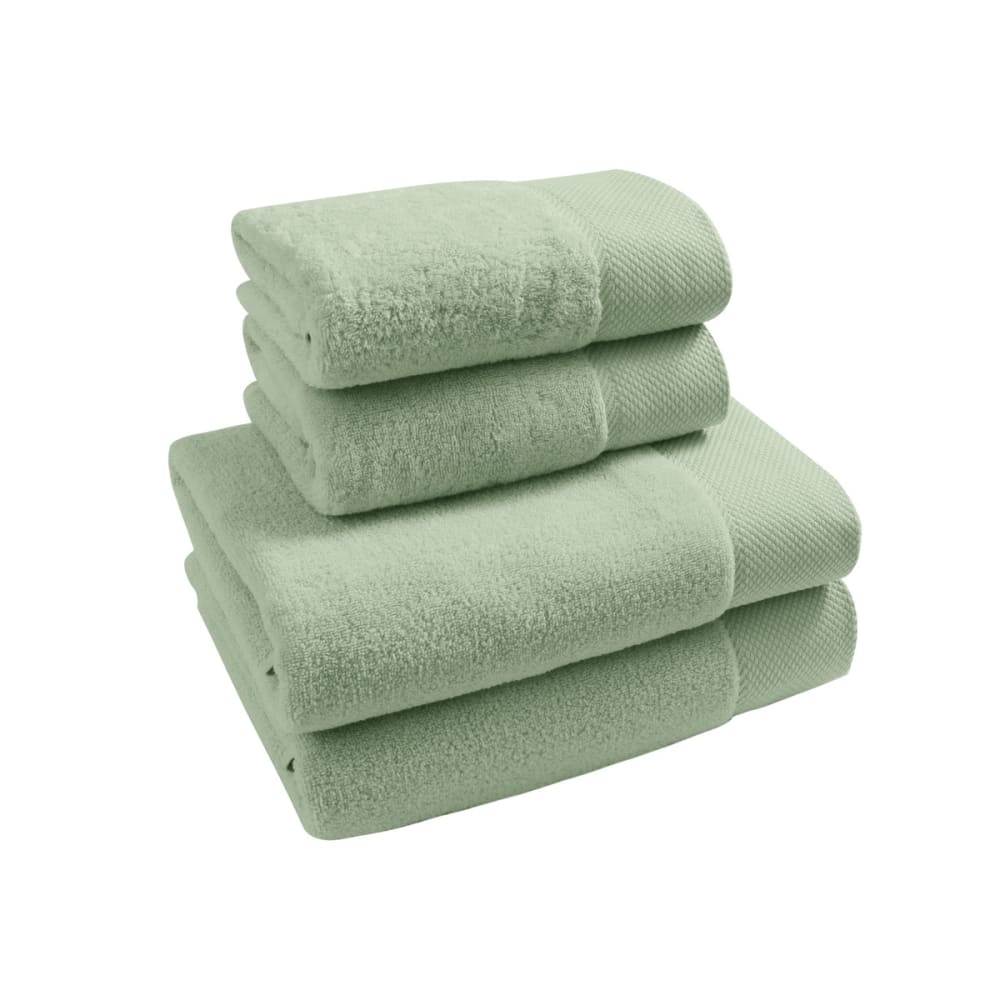 Ensemble de bain 4 pièces en coton peigné sauge - Maisons du Monde