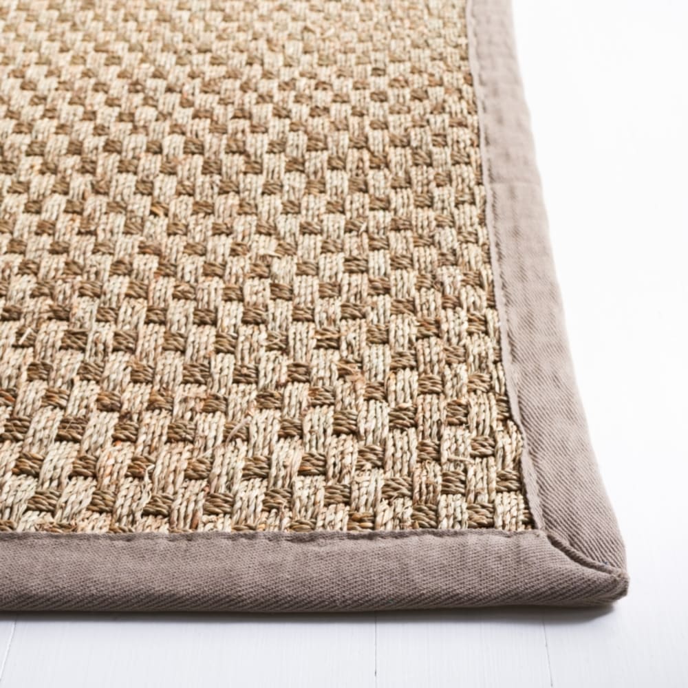 Tapis fibre naturelle en herbiers marins beige/gris, 91 x 152 cm — vue 4