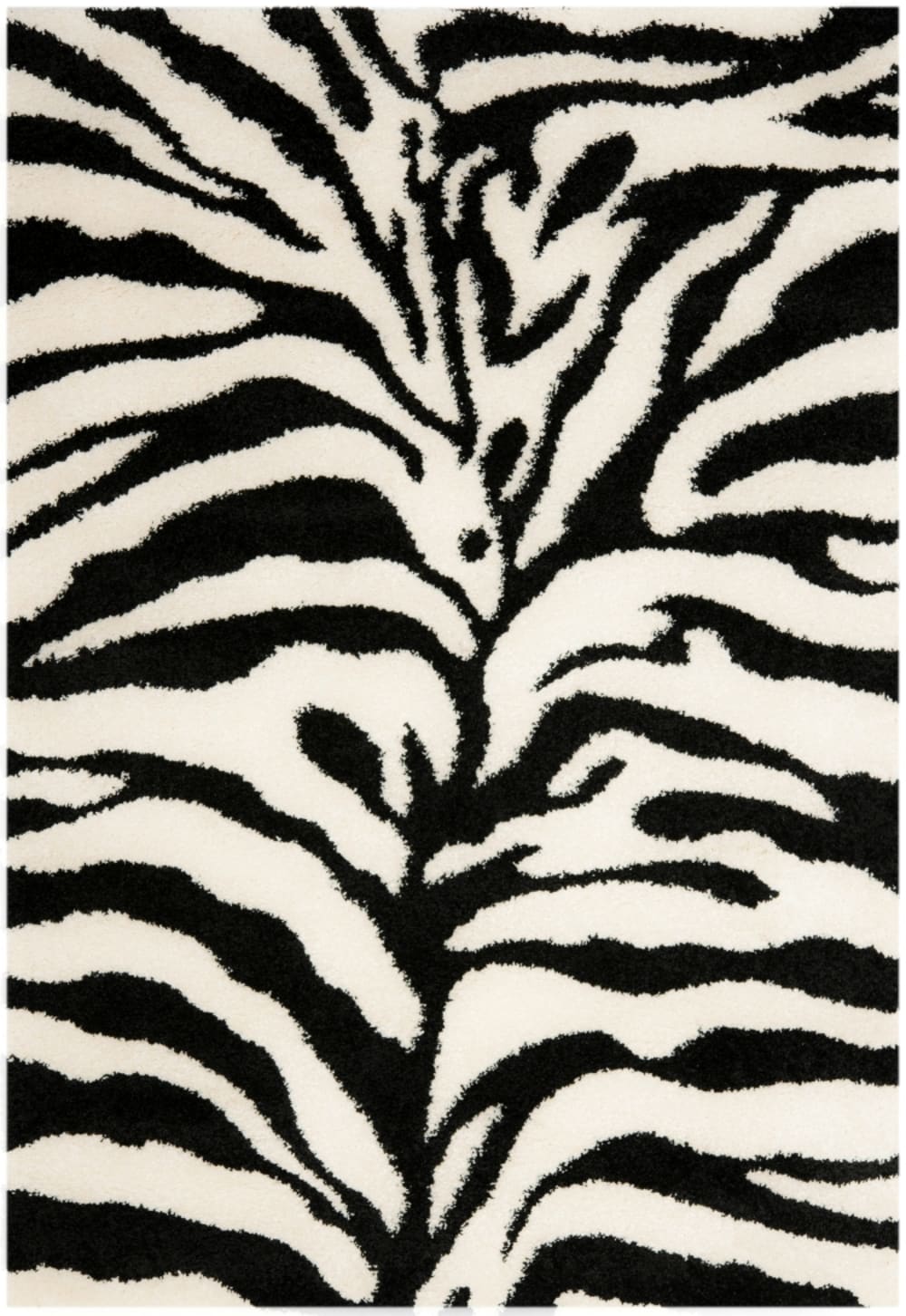 Tapis en polypropylène blanc/noir, 69 x 122 cm - Maisons du Monde