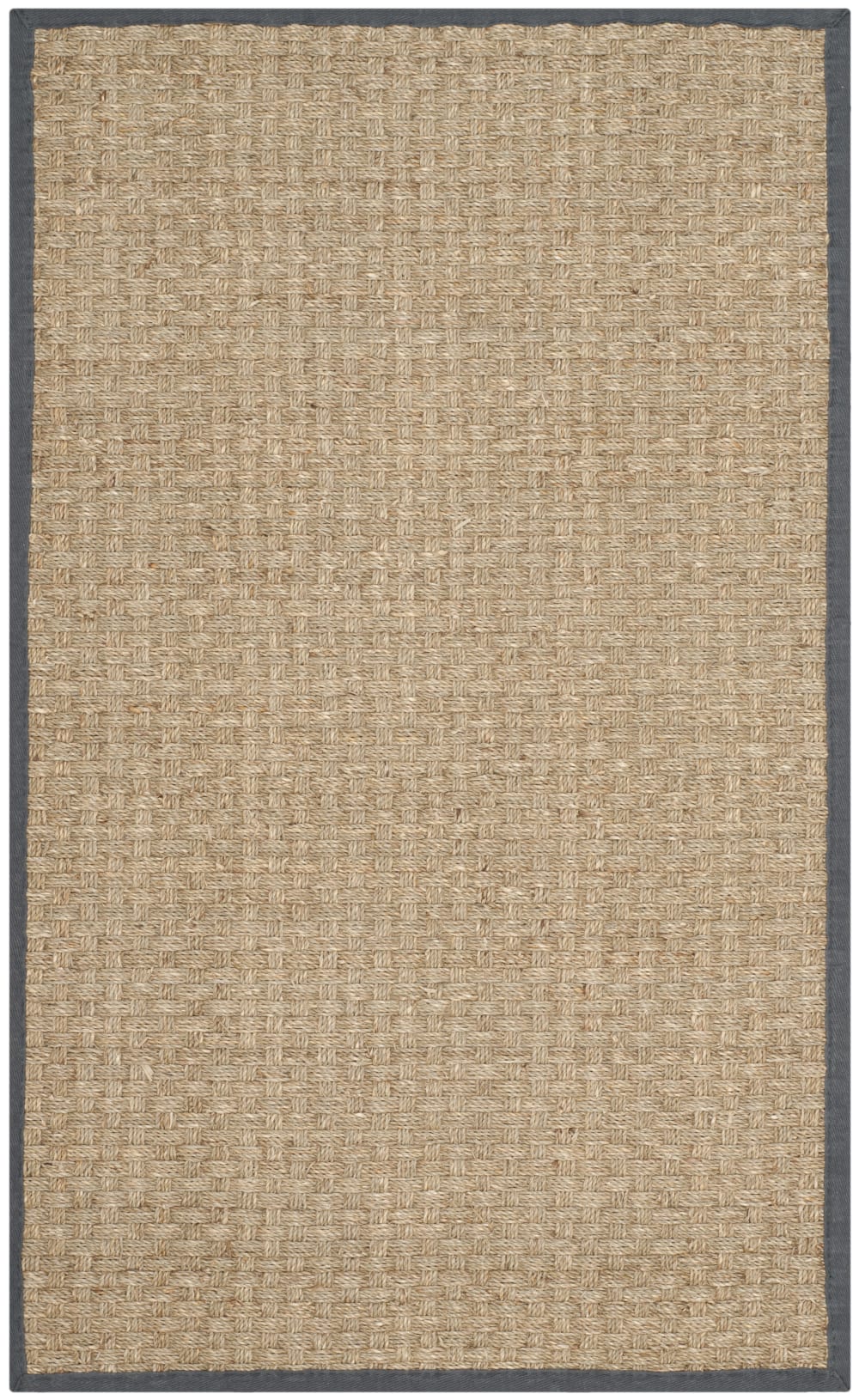 Tapis fibre naturelle en herbiers marins beige/gris, 76 x 122 cm