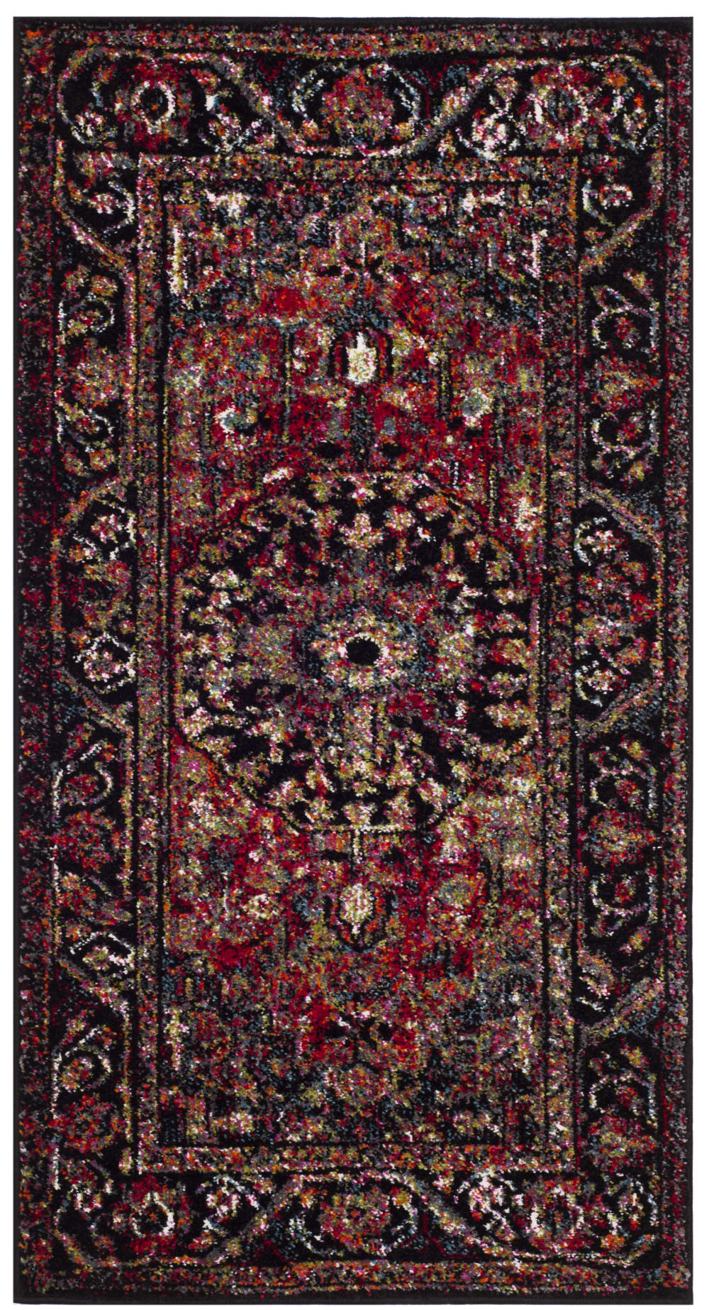 Tapis de transition en polypropylène rouge/multicolore, 61 x 91 cm