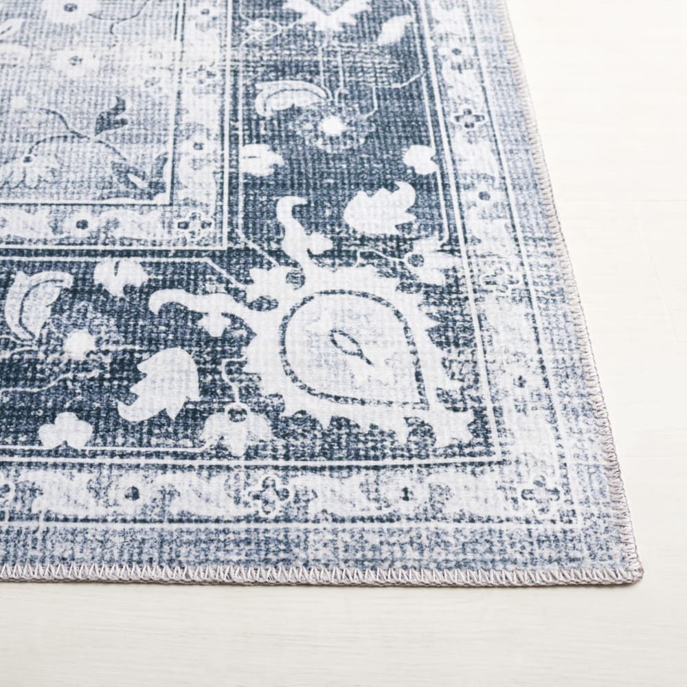 Tapis traditionnel en polyester gris/vert, 76 x 244 cm — vue 4