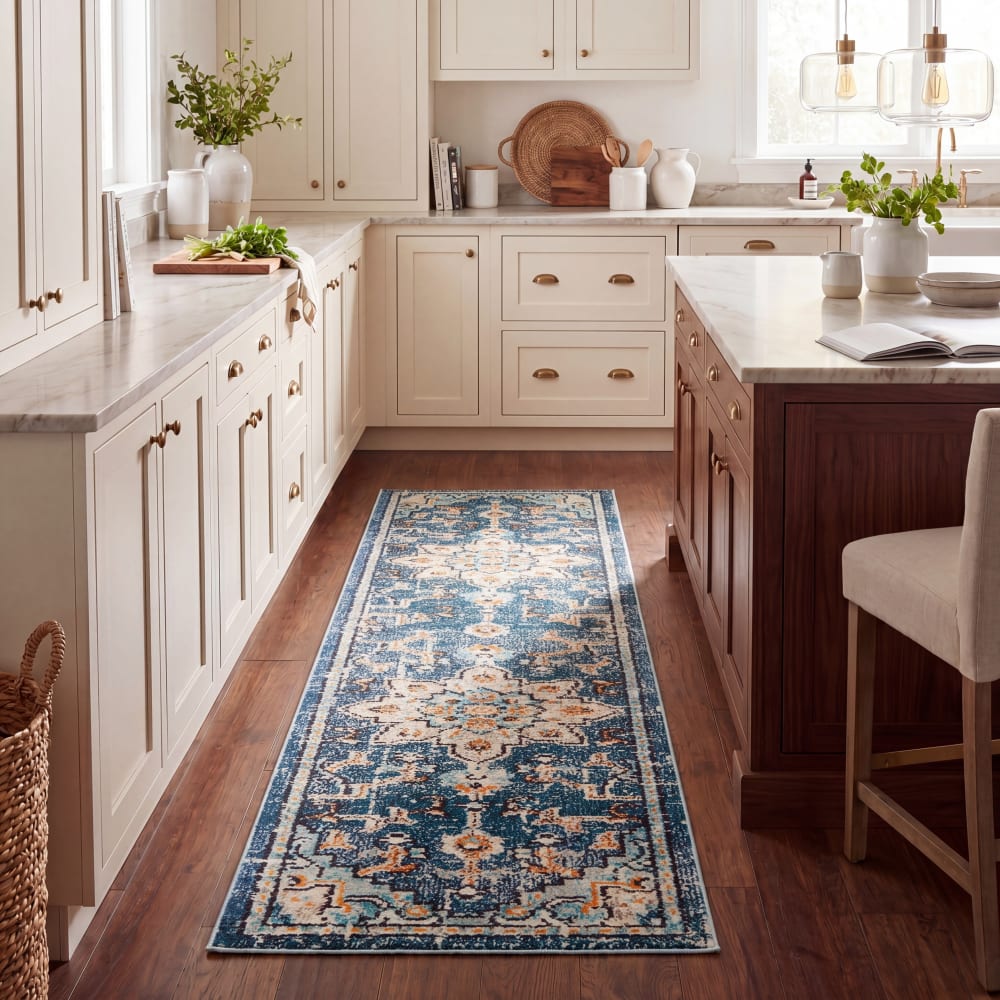 Tapis de transition en polypropylène bleu, 66 x 183 cm — vue 3