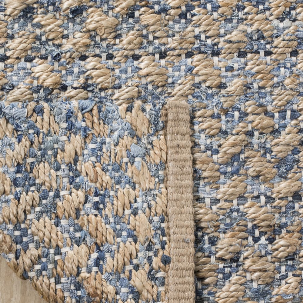 Tapis côtier en jute bleu/beige, 69 x 122 cm — vue 4