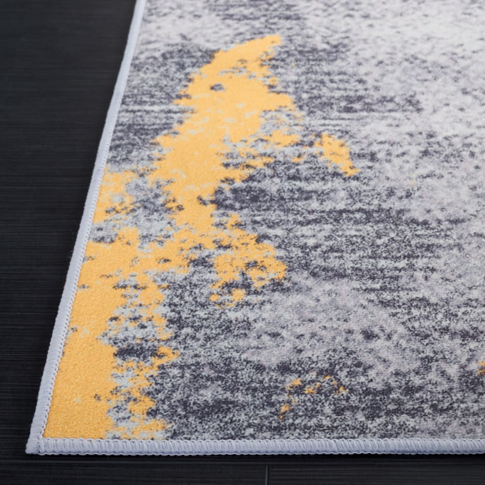 Tapis contemporain en polyester gris/or, 76 x 244 cm — vue 4
