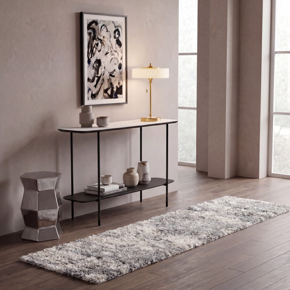 Tapis en polypropylène blanc/beige, 61 x 183 cm — vue 4