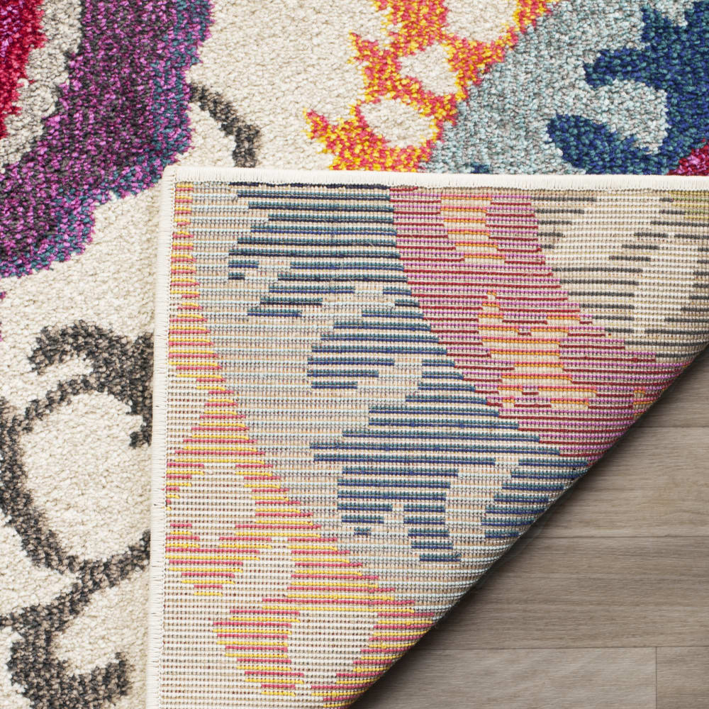 Tapis bohème chic en polypropylène blanc/multicolore, 66 x 183 cm — vue 4