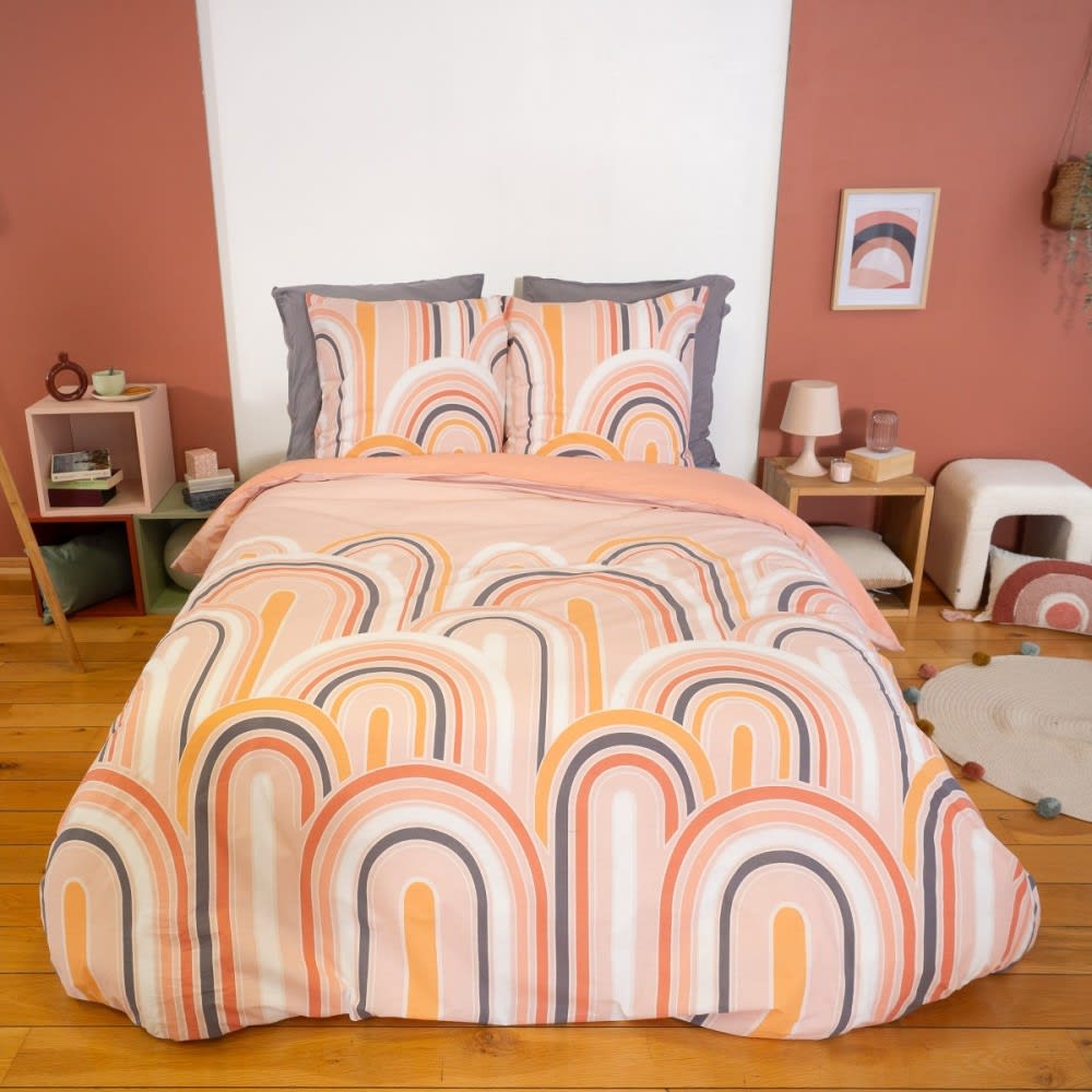Parure de couette 100% coton 57 fils imprimée 240x220cm 2 taies