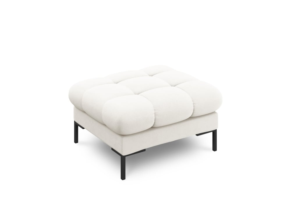 Micadoni Home Pouf aus strukturiertem Stoff leichtes beige - Stoff