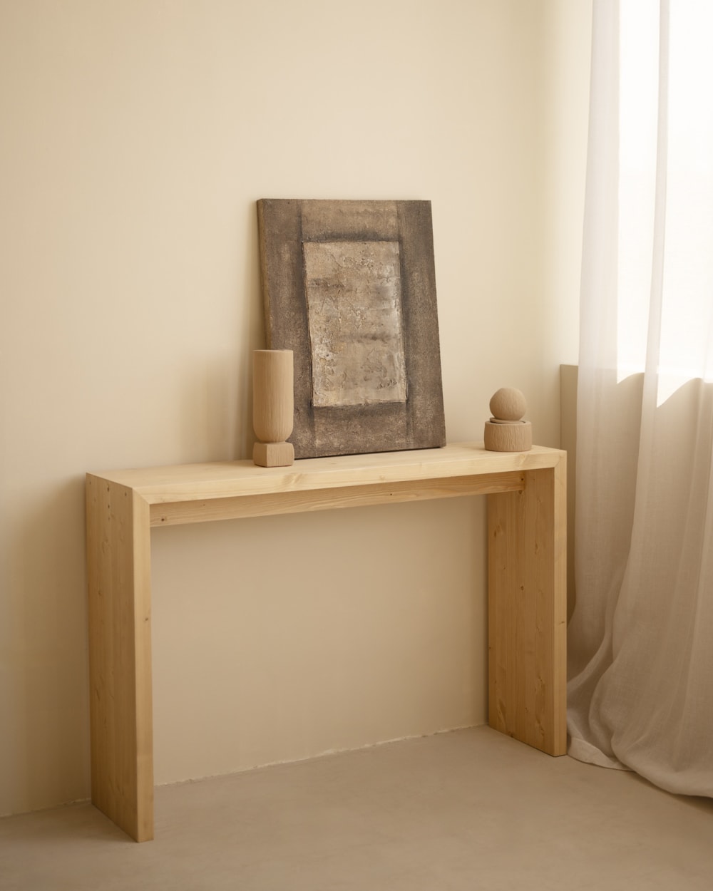 Console en bois de sapin ton marron 120x80cm - Maisons du Monde