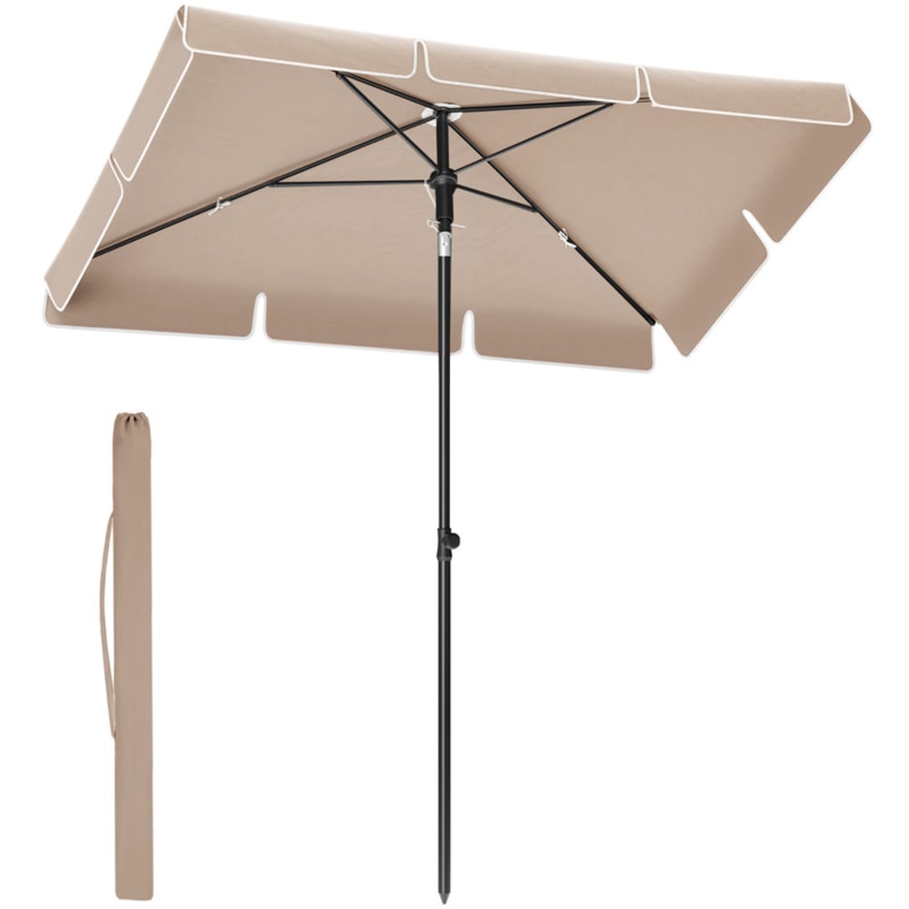 Parasol 230 x 150 cm Inclinable sur 30° dans les 2 sens taupe
