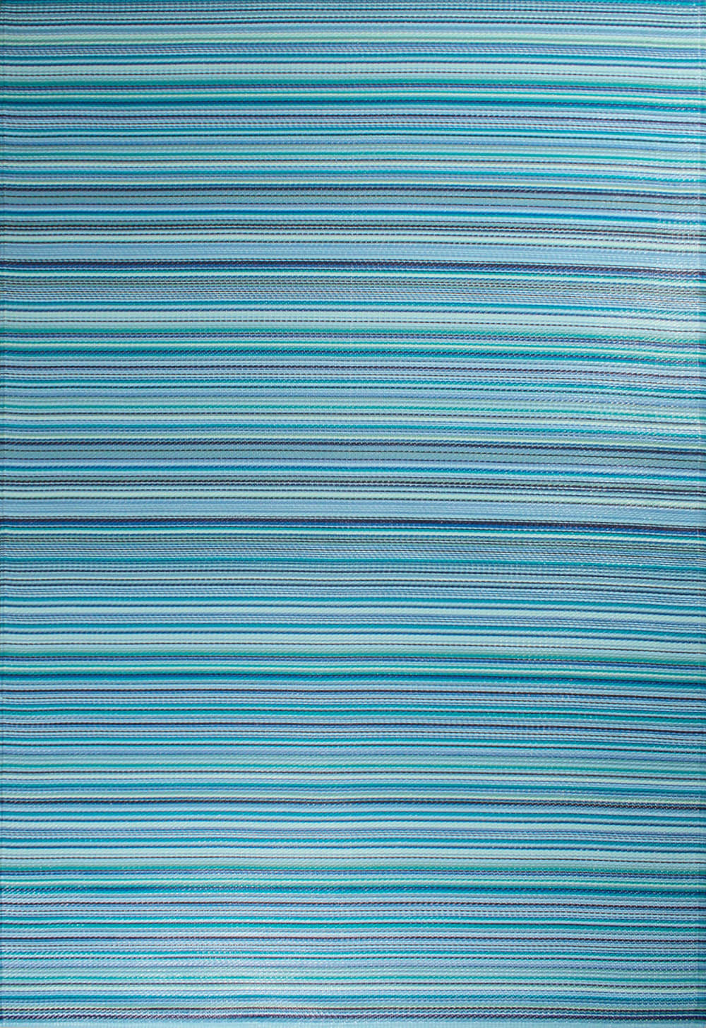 Tapis extérieur réversible motif rayure dégradée - Bleu - 120x160 cm