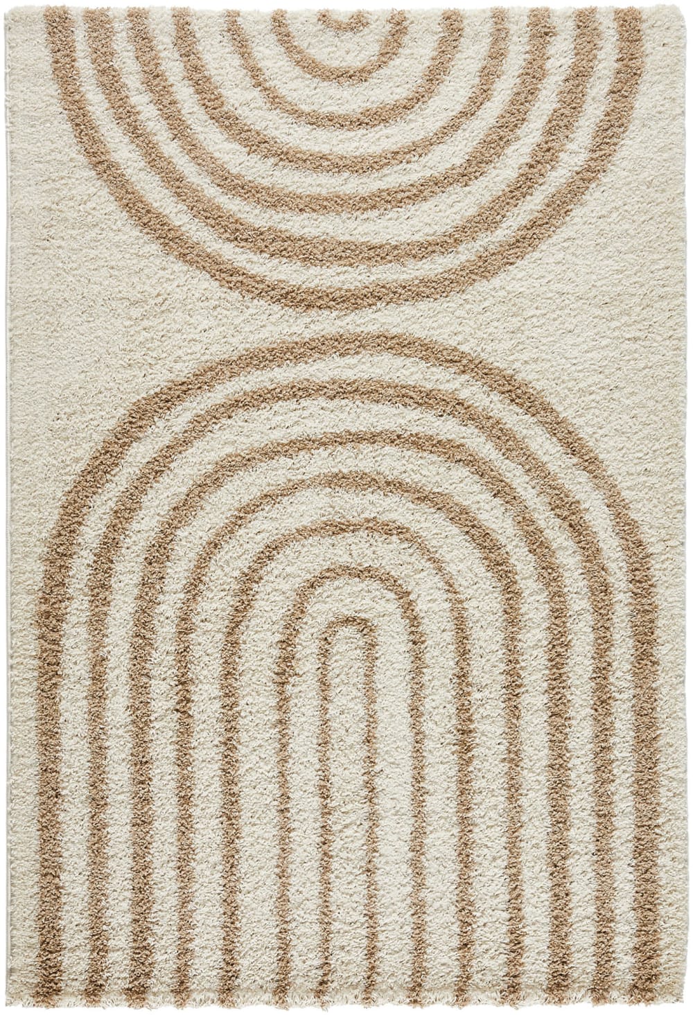 Nazar Langer Shaggy-Teppich mit Bogenmuster - Beige - 160x230 cm style modern Beige Pvc - Polyvinlychlorid
