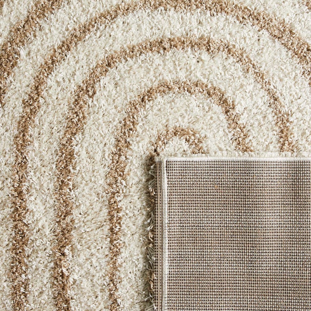 Tapis shaggy à poils long à motif arc - beige - 160x230 cm — vue 4