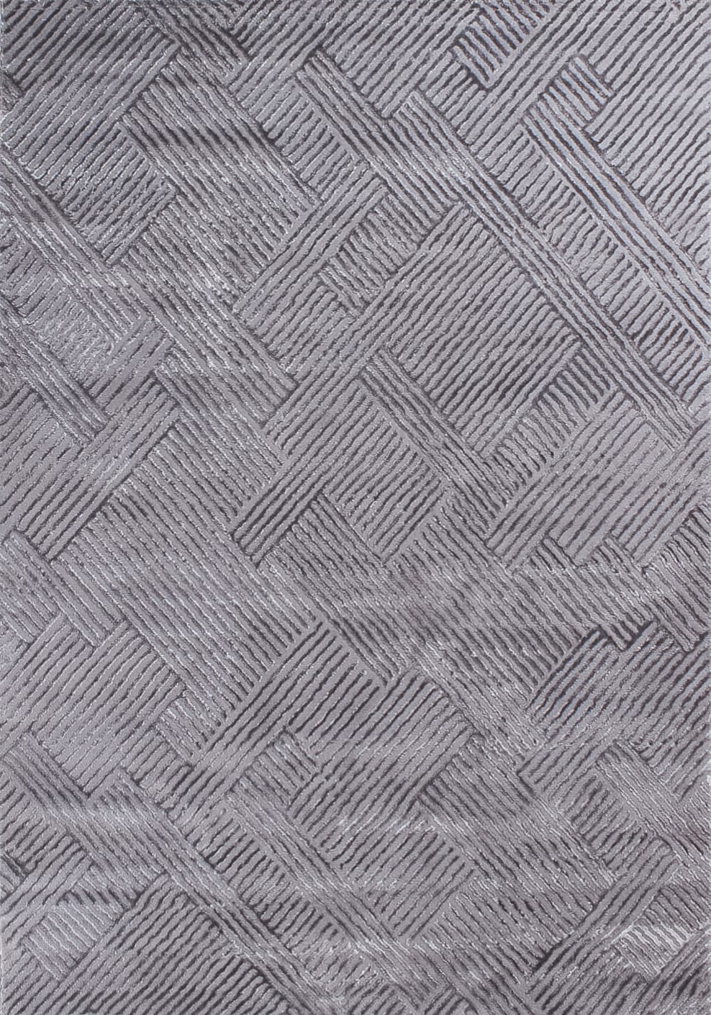 Tapis à poils ras motif géométrique - gris - 80x150 cm