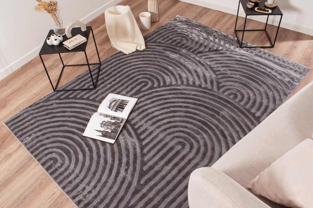 Tapis à poils ras motif arc en ciel - gris - 80x150 cm — vue 3