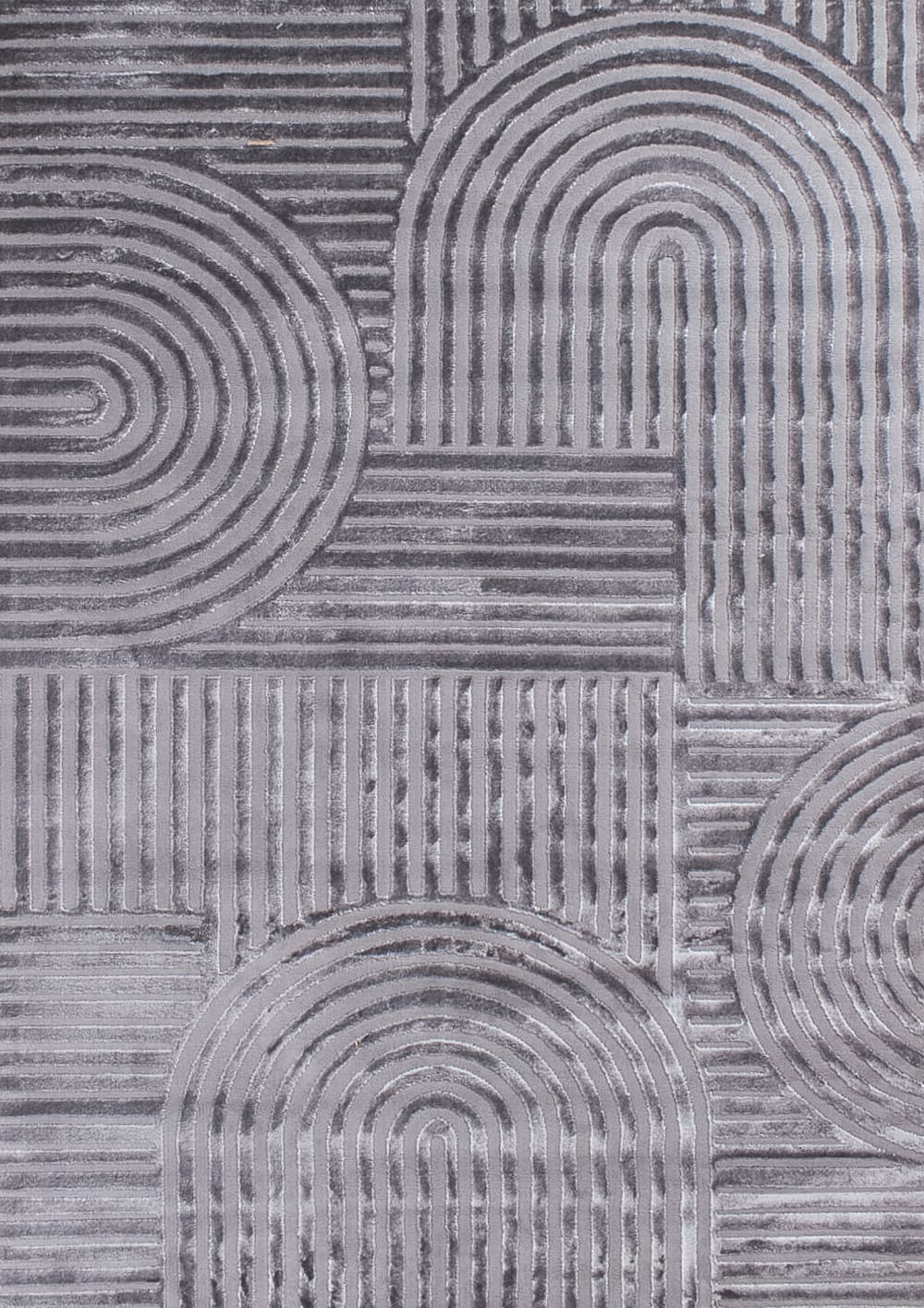 Tapis à poils ras motif géométrique - gris - 80x150 cm - Maisons du Monde