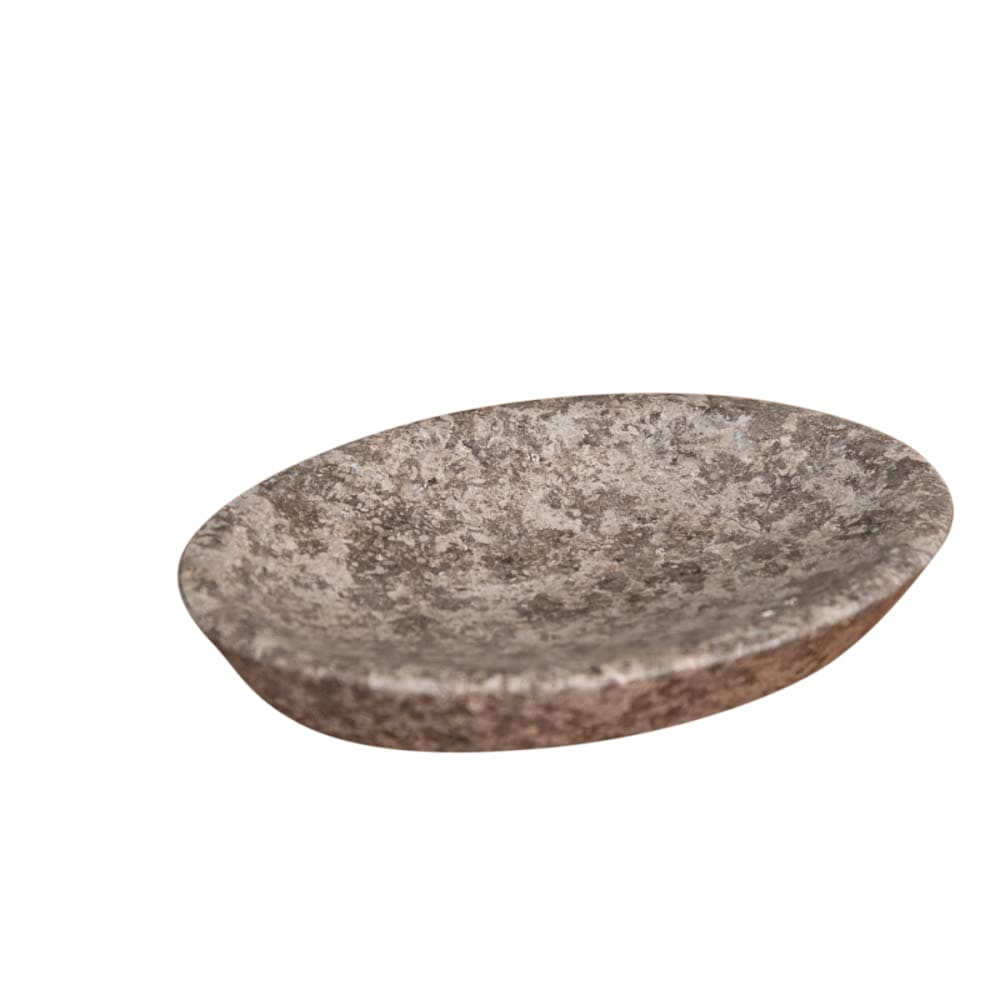 Porte savon en marbre gris