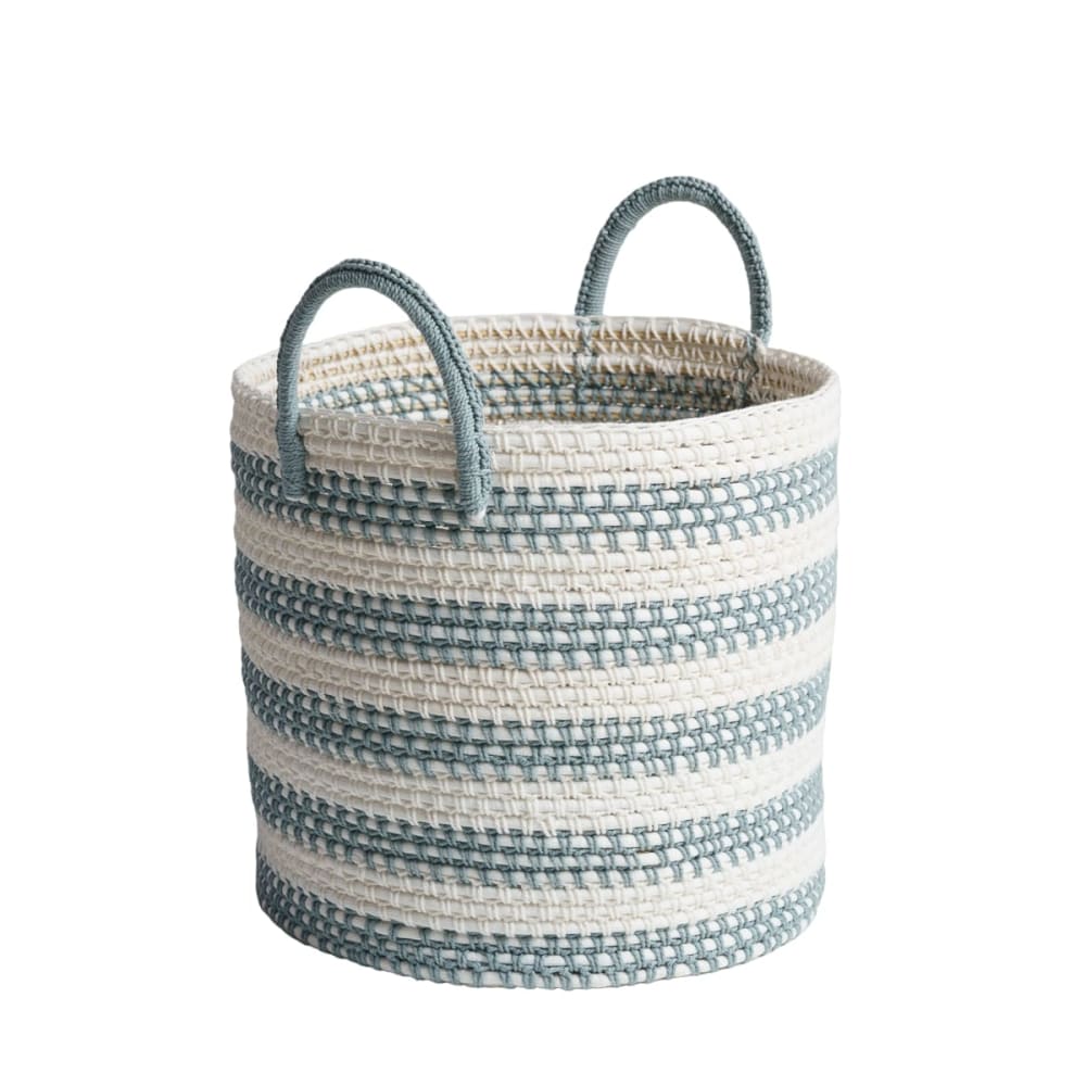 Panier de rangement en corde gris et écru l - Maisons du Monde