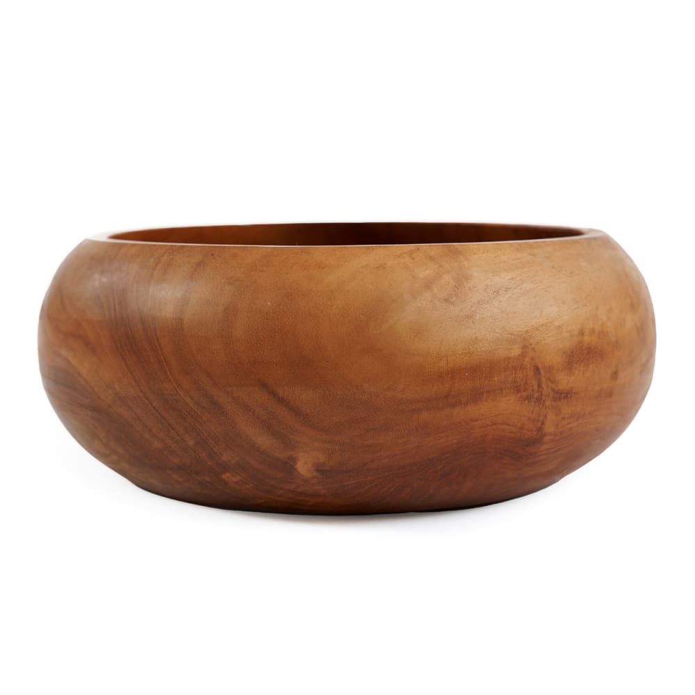 Bol bois de teck marron 20x20x8cm
