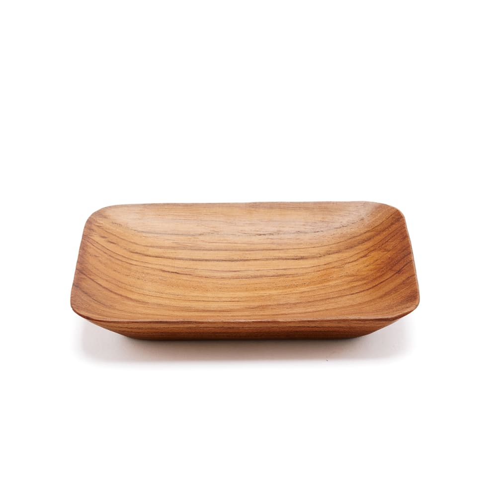 Plat d’accompagnement bois de teck marron 13x9x2cm Plat d’accompagnement bois de teck marron 13x9x2cm