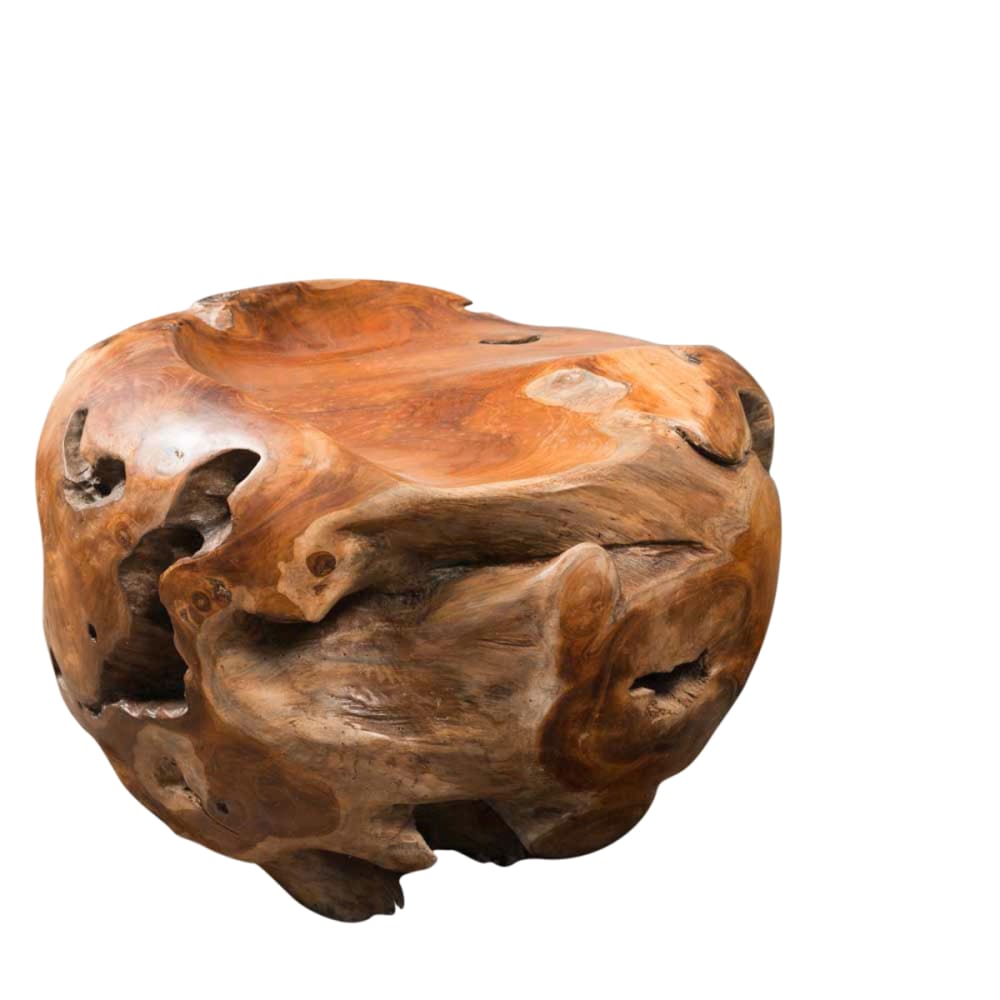 Pouf en racine de teck