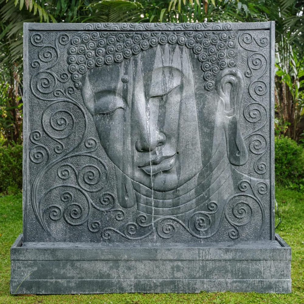 Grand mur d'eau relief de bouddha 165cm - Maisons du Monde