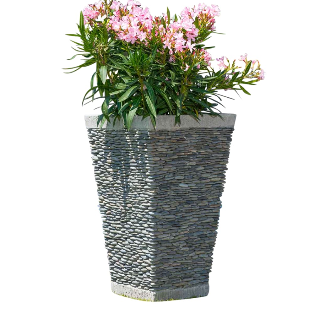 Pot bac jardinière carré galet 80cm jardin extérieur zen