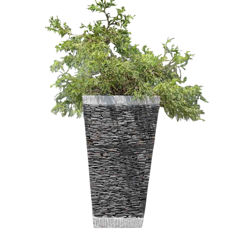 Pot bac jardinière carré ardoise 80cm jardin terrasse pierre naturelle