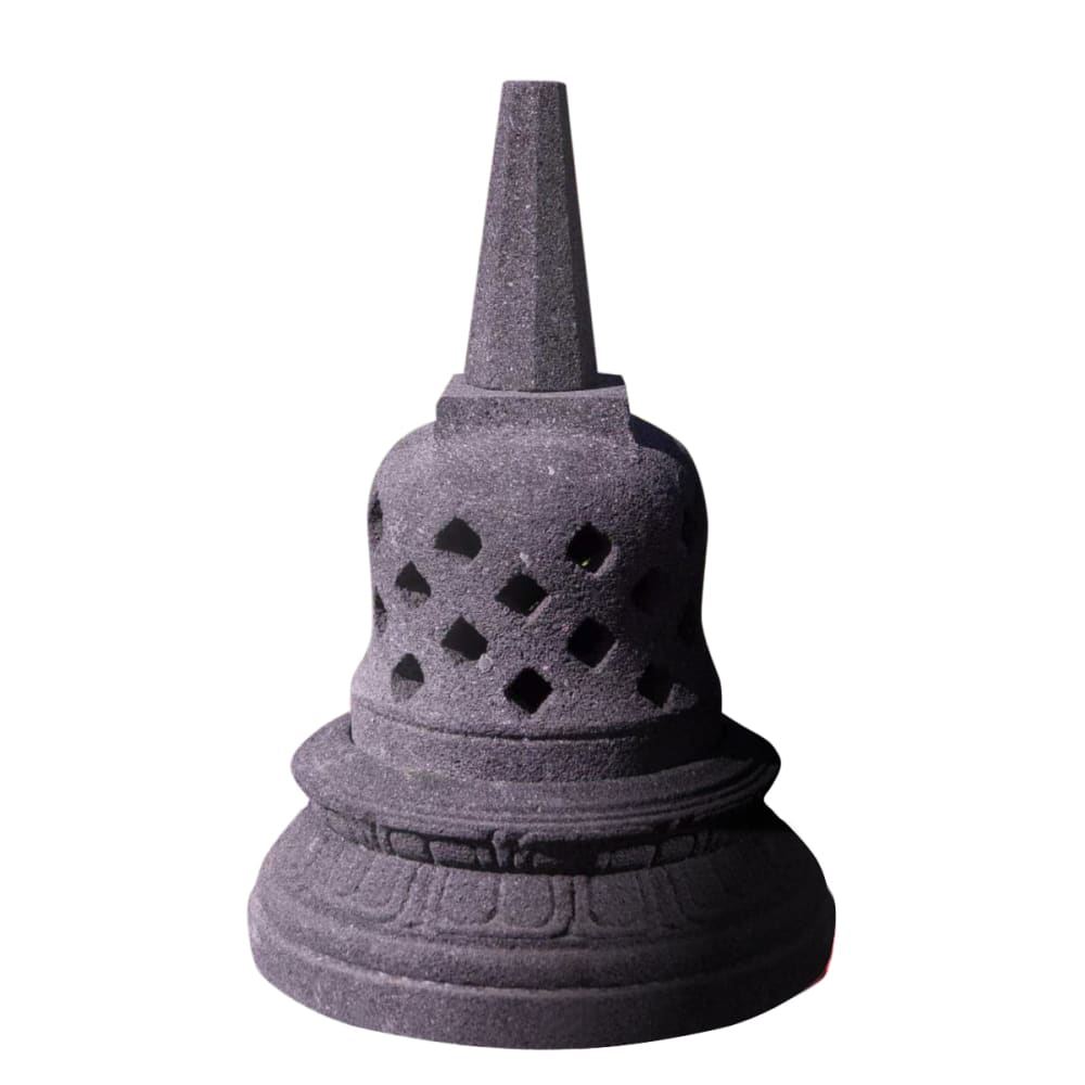 Lampe stupa borobudur en pierre de lave 45 cm
