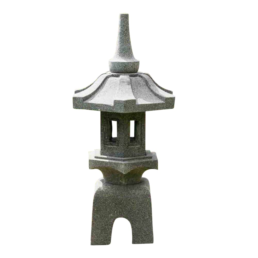 Lanterne japonaise pagode zen en pierre de lave 80 cm