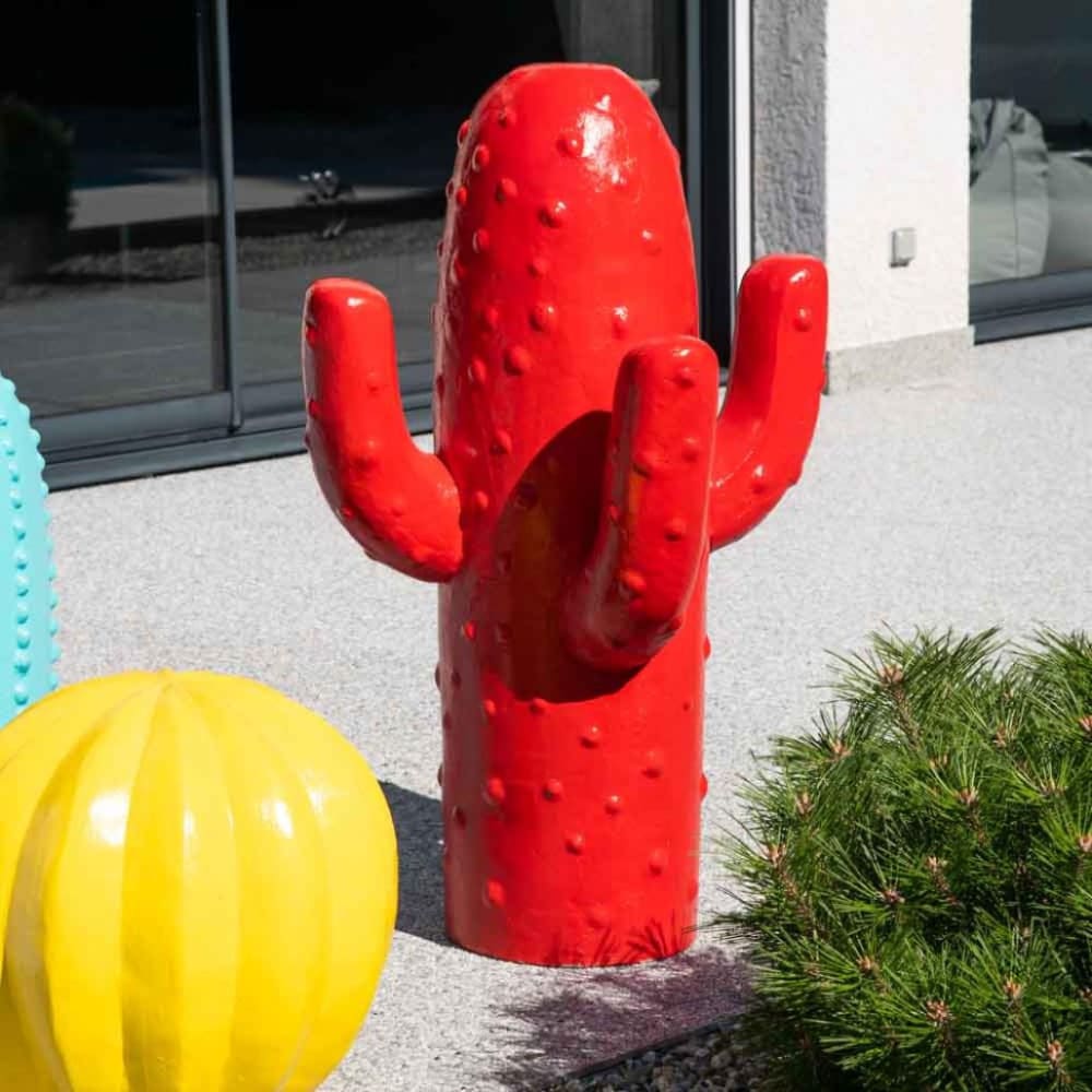 Déco jardin cactus rouge grand modèle 105cm - Maisons du Monde