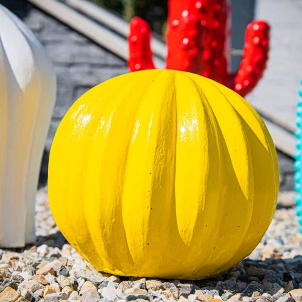 Statue deco cactus boule jaune 20cm - Maisons du Monde
