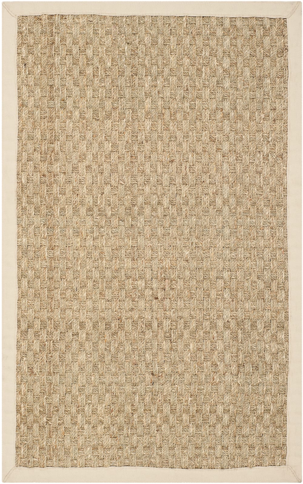 Tapis fibre naturelle en herbiers marins beige, 76 x 122 cm