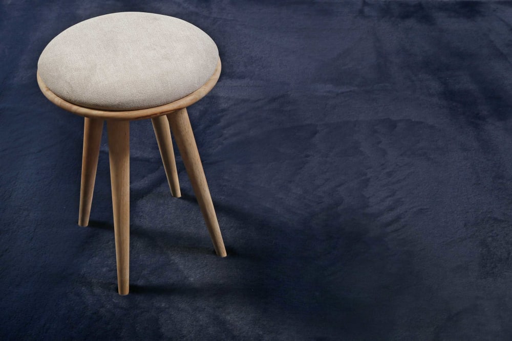 Tapis effet peau de lapin doux tufté bleu pour salon, chambre 200x200