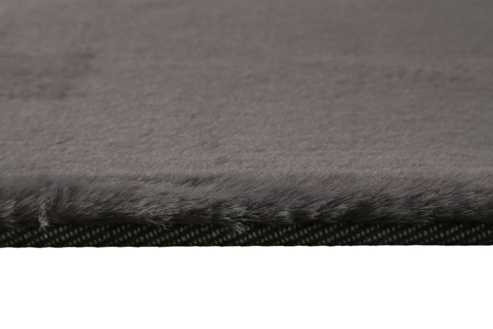 Tapis effet peau de lapin doux tufté gris pour salon, chambre 200x200 — vue 4