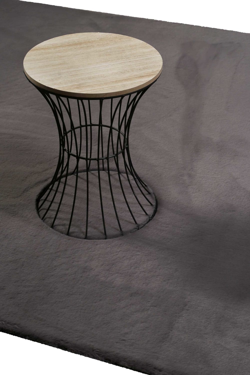 Tapis effet peau de lapin doux tufté gris pour salon, chambre 200x290