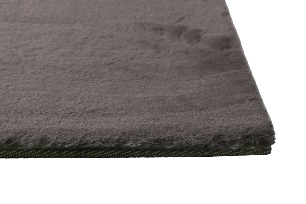 Tapis effet peau de lapin doux tufté gris pour salon, chambre 130x190 — vue 4