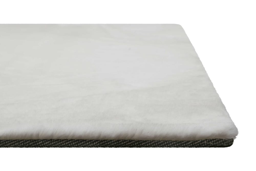 Tapis effet peau de lapin doux tufté beige pour salon, chambre 200x200 — vue 4