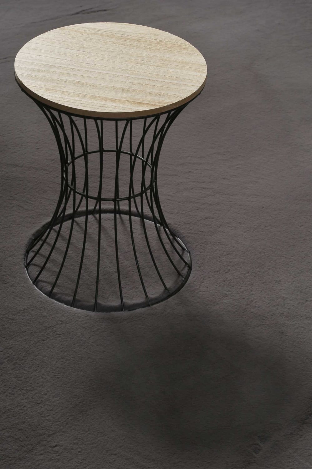 Tapis effet peau de lapin doux tufté gris pour salon, chambre 200x200