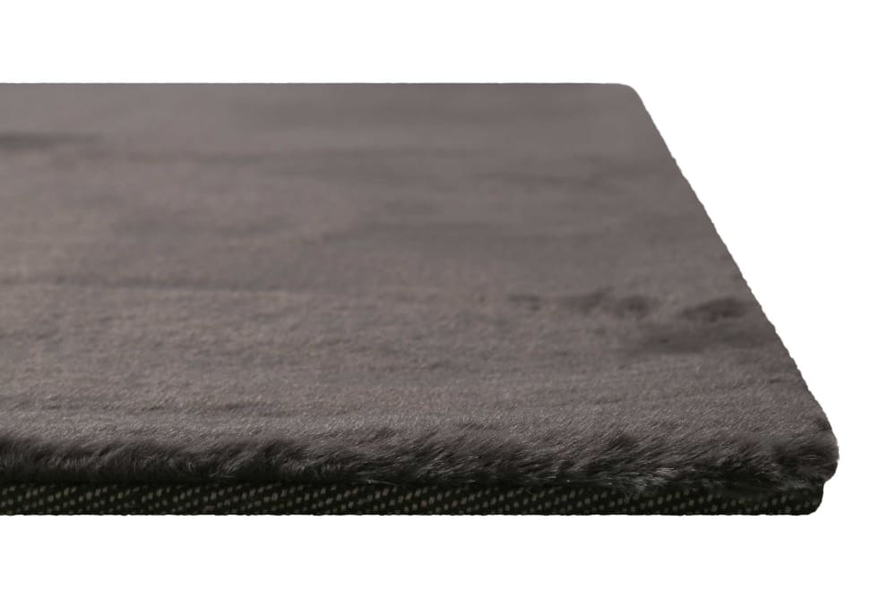 Tapis effet peau de lapin doux tufté gris pour salon, chambre 200x200 — vue 4