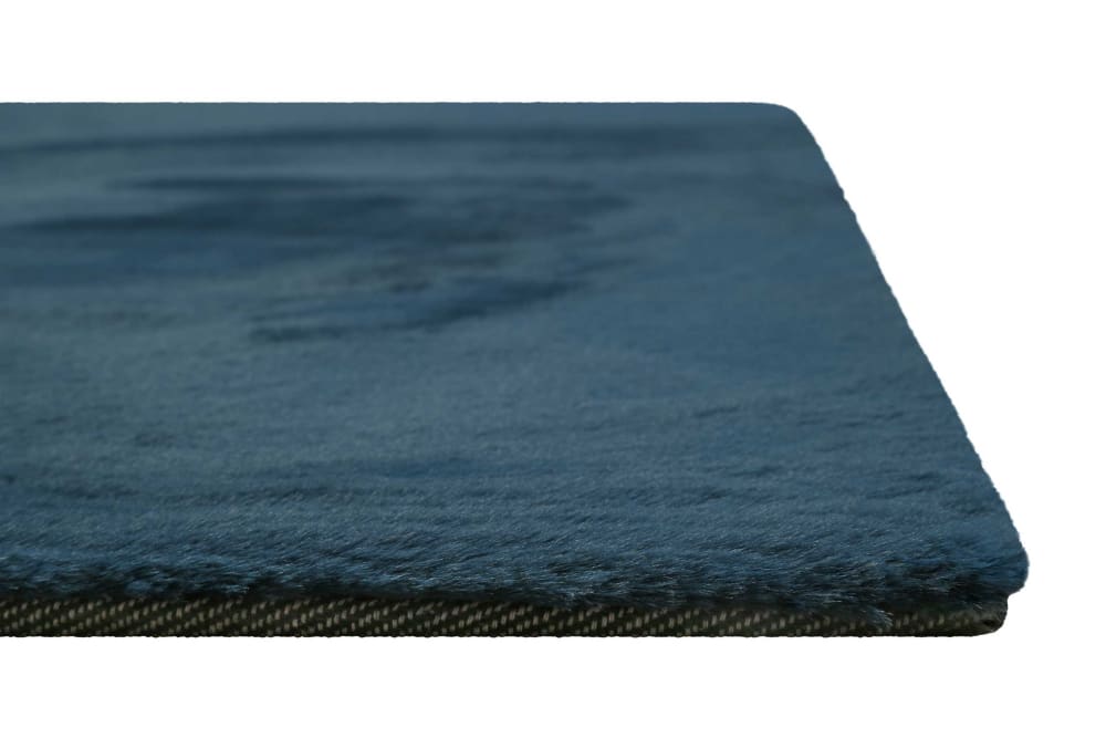 Tapis effet peau de lapin doux tufté bleu pour salon, chambre 70x140 — vue 4