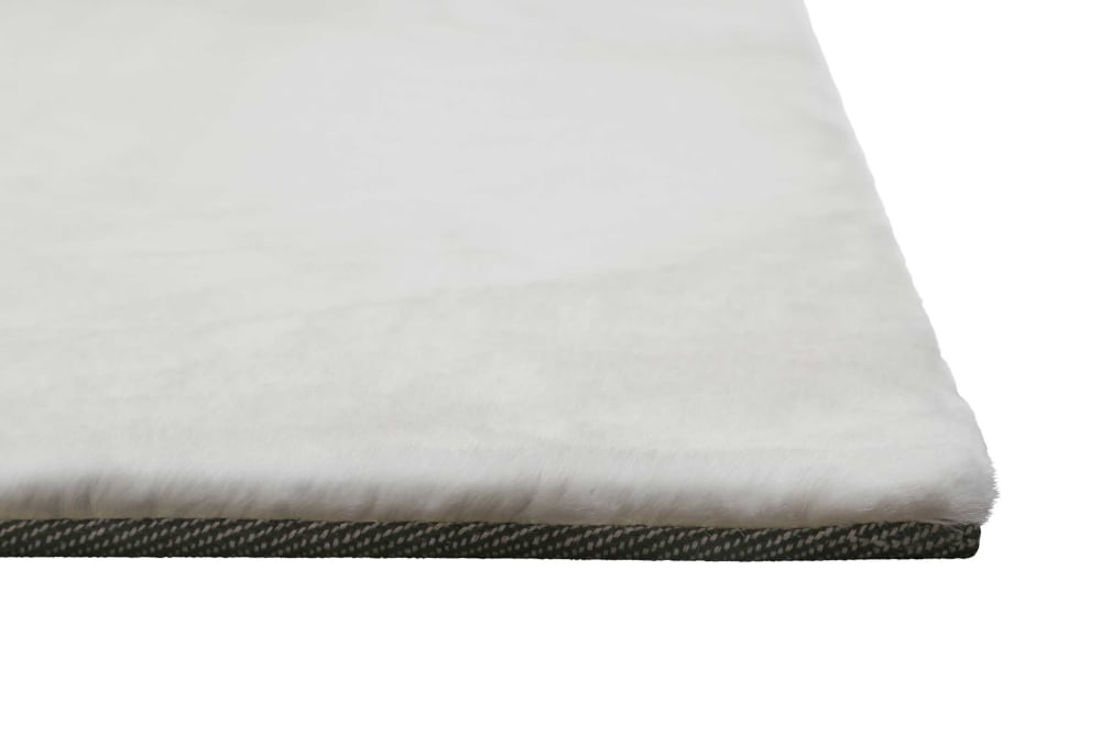 Tapis effet peau de lapin doux tufté beige pour salon, chambre 80x150 — vue 4
