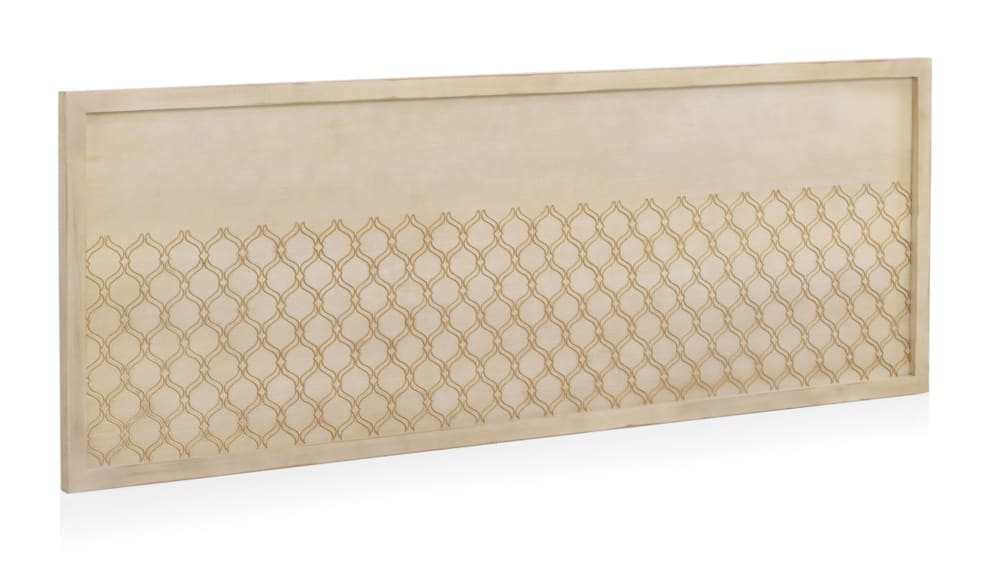 GEESE HOME Kopfteil mit Furnier aus Eichenholz in Beige Beige Spanplatte