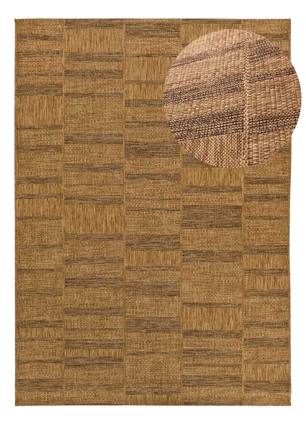 Tapis d'extérieur effet jute marron 80x150 cm