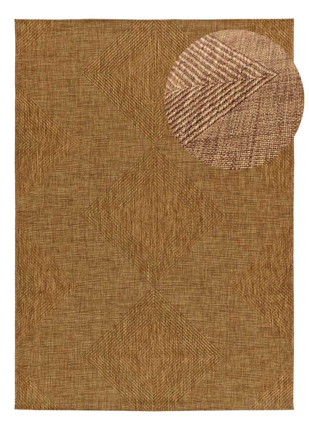 Tapis d'extérieur effet jute marron 120x170 cm