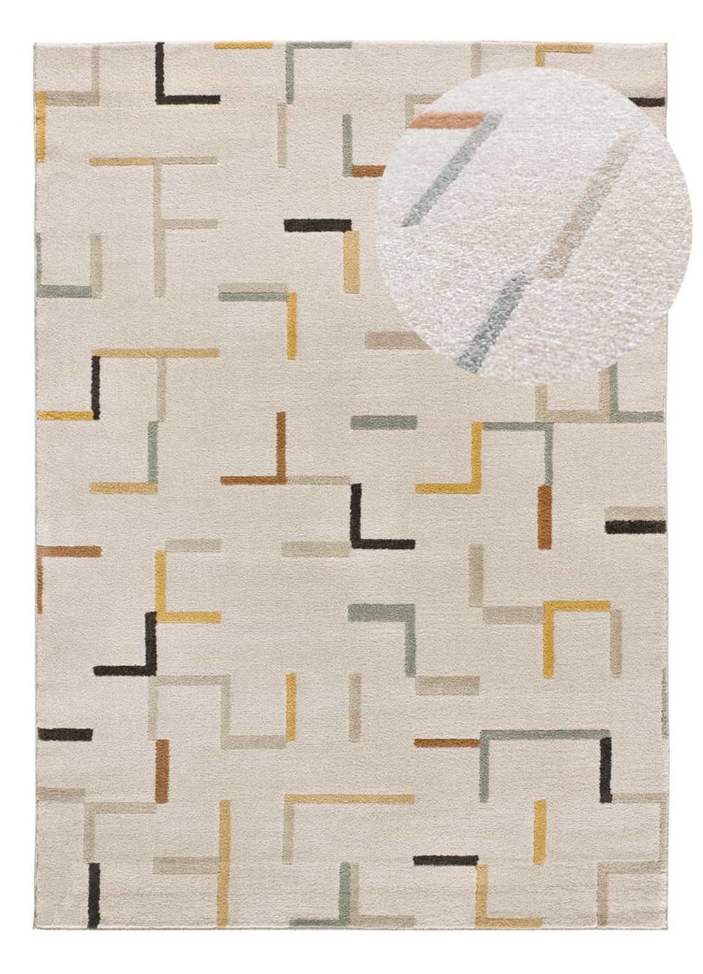Tapis géométrique beige/multicolore 80x150 cm