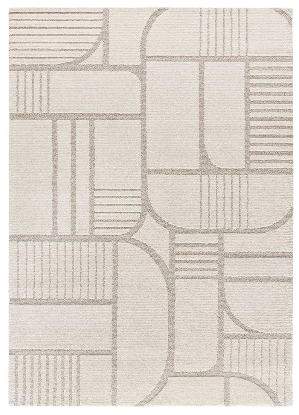 Tapis à relief scandinave blanc/beige 160x230 cm