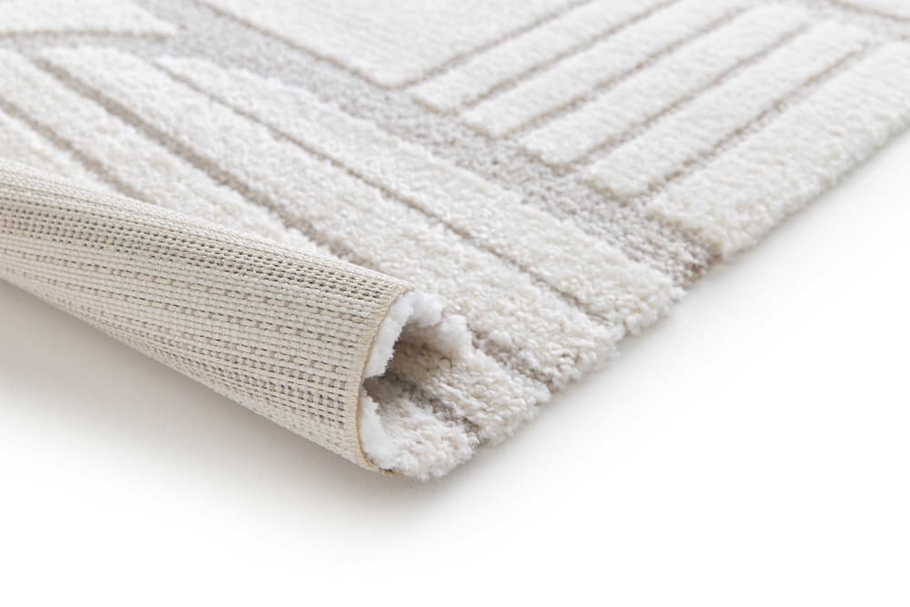 Tapis à relief scandinave blanc/beige 120x170 cm — vue 4