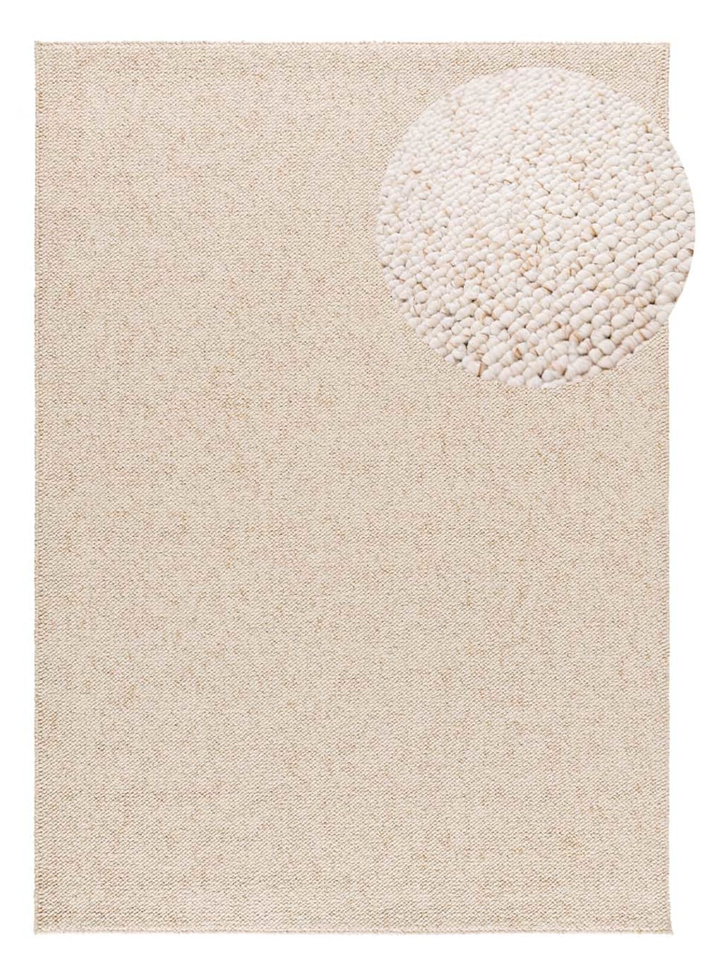 Tapis lavable blanc/beige 80x150 cm
